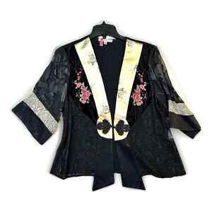 Spencer Alexis Asian-inspired Boho Kimono-style Vintage Floral jacket Size M